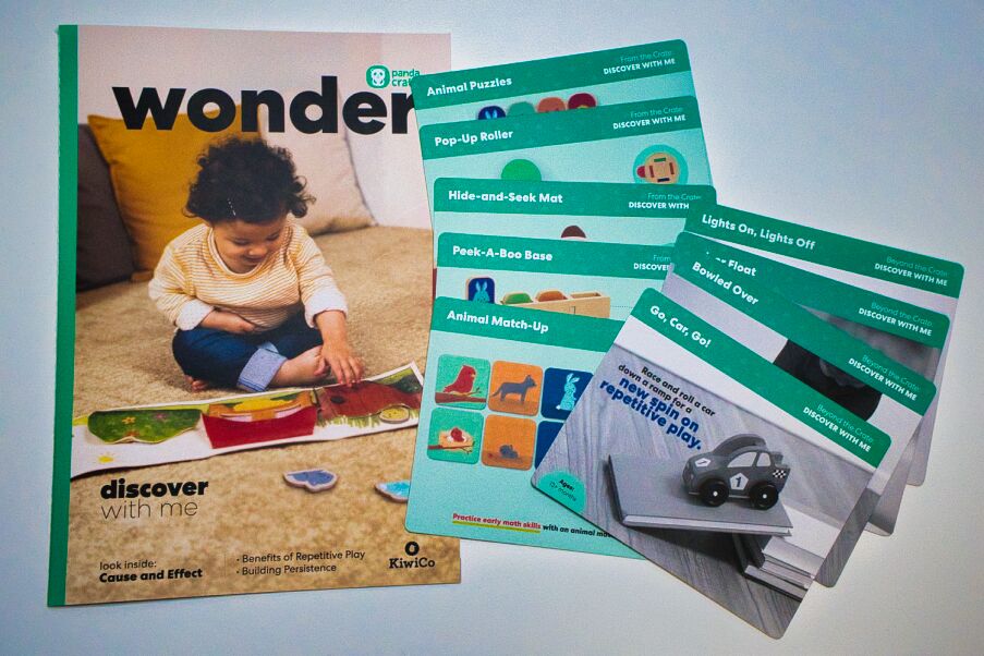 Kiwico Panda Crate discover with me magazine en flashcards